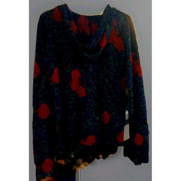 Y2K Grunge Rose Leopard Zip Hoodie Med Emo Goth Mall Punk VTG Full Zip Pockets - Picture 6 of 8